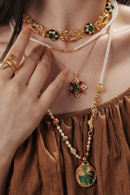 Multi-Gemstone Pearl Necklace