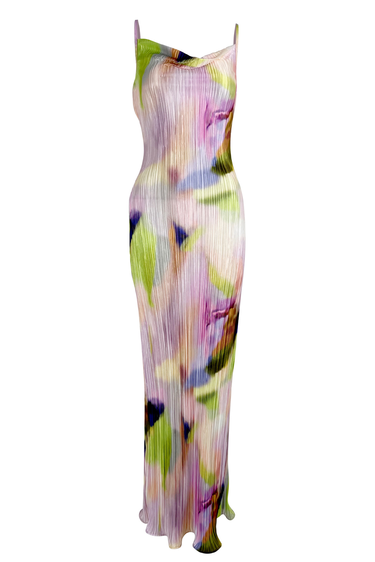 Peggy Abstract Print Spaghetti Strap Maxi Dress