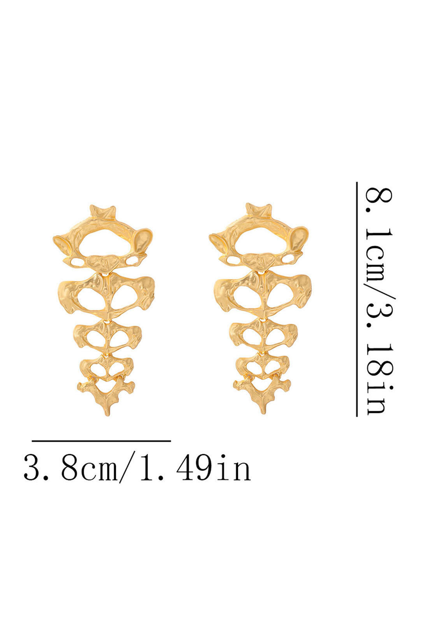 Metal Skeleton Shaped Drop Earrings