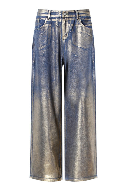 Vicky Straight Leg Gold Foil Jeans-Sunfere Vicky Straight Leg Gold Foil Jeans-Sunfere