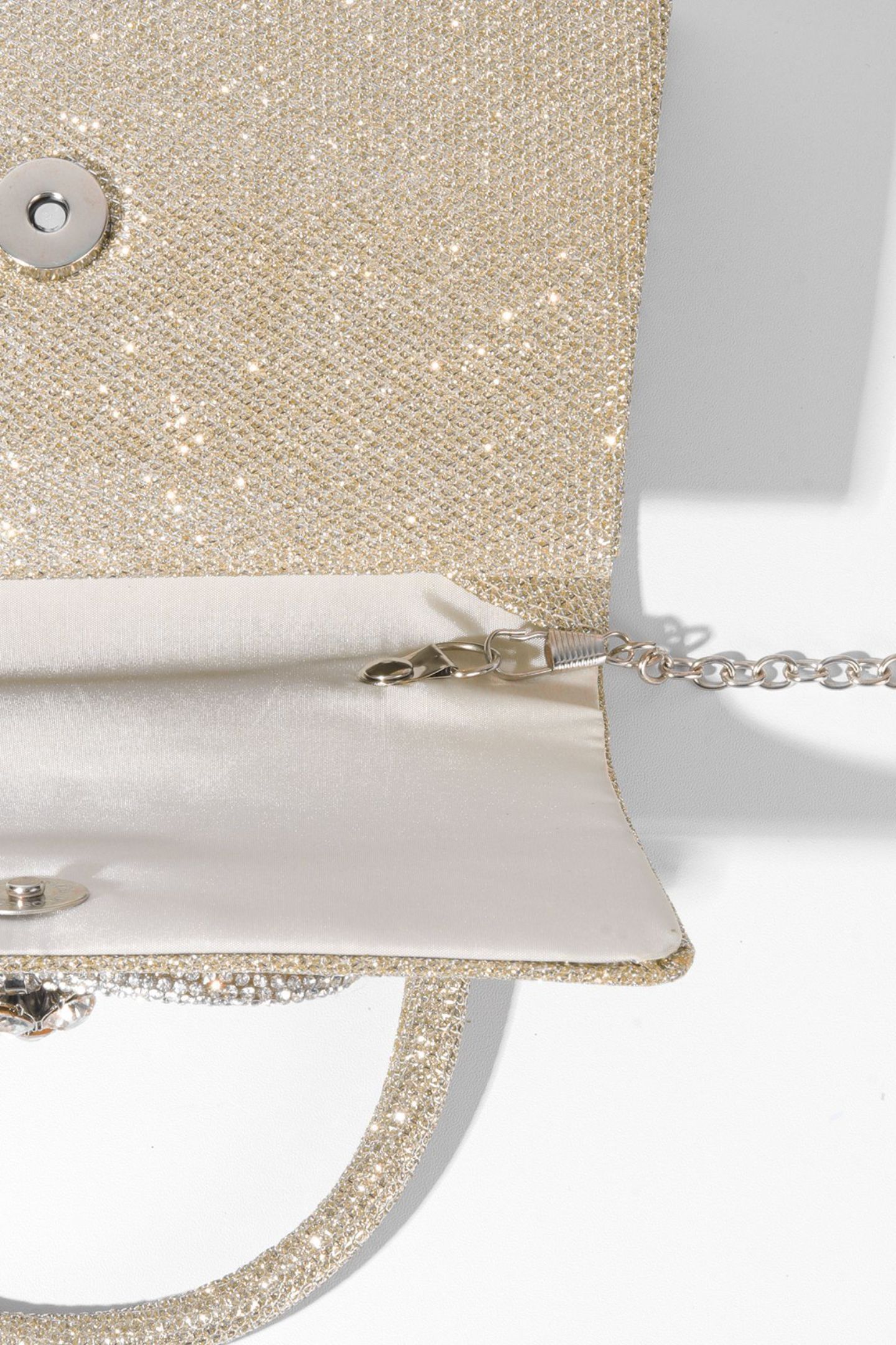 Metallic Shine Diamante Handle Bag