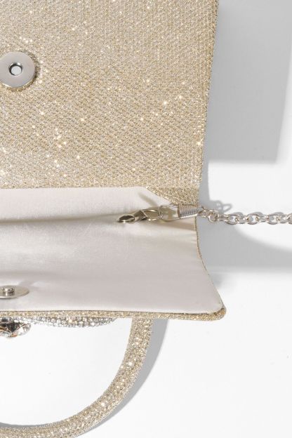 Metallic Shine Diamante Handle Bag