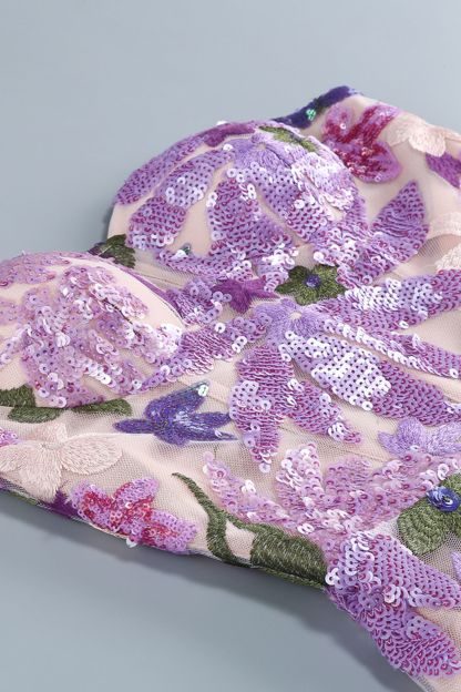 Aurora Floral-embroidered Strapless Maxi Dress