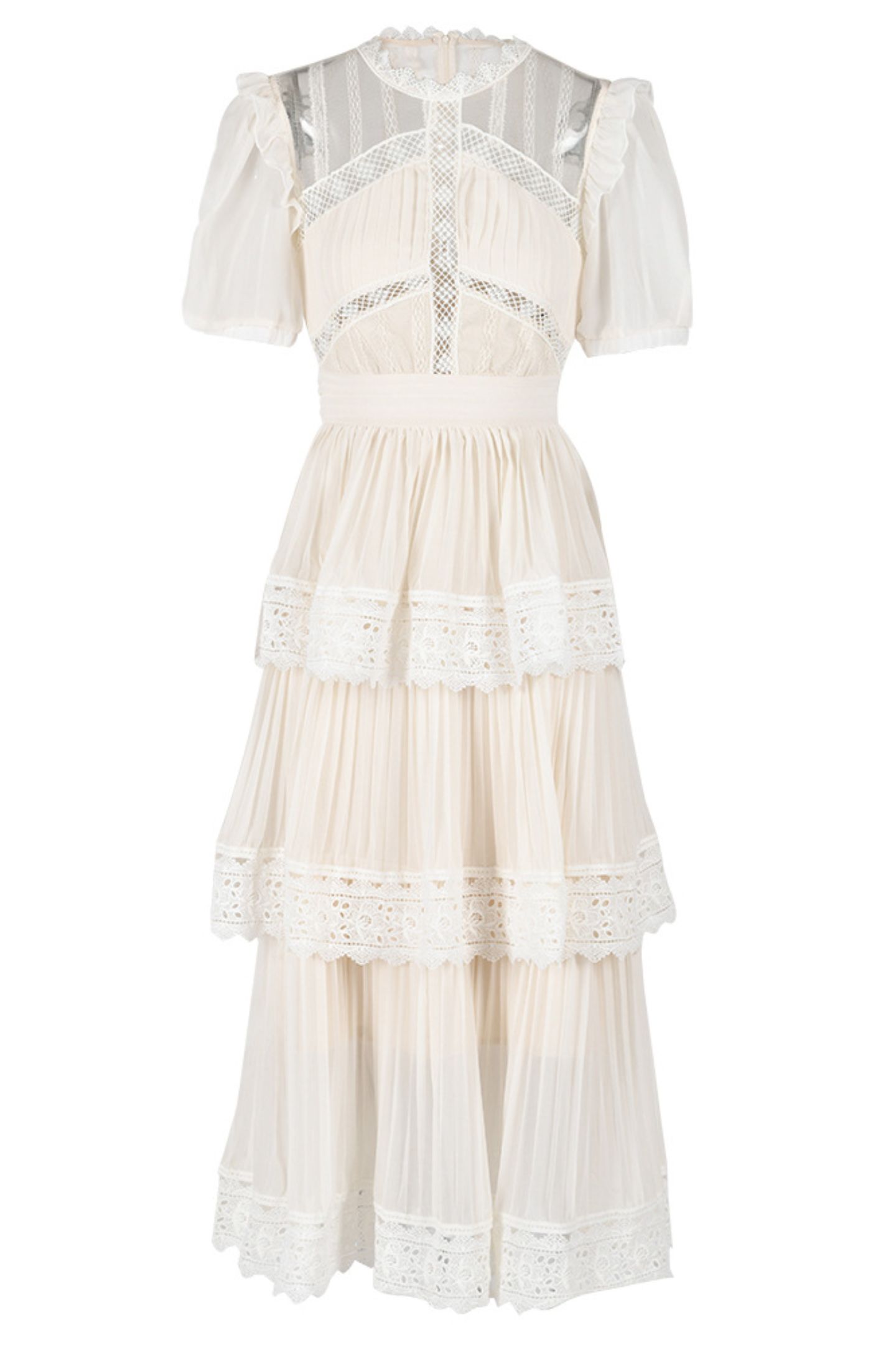 Lace Detail Tiered Dress ｜Resort vacation Dresses Women - sunfere