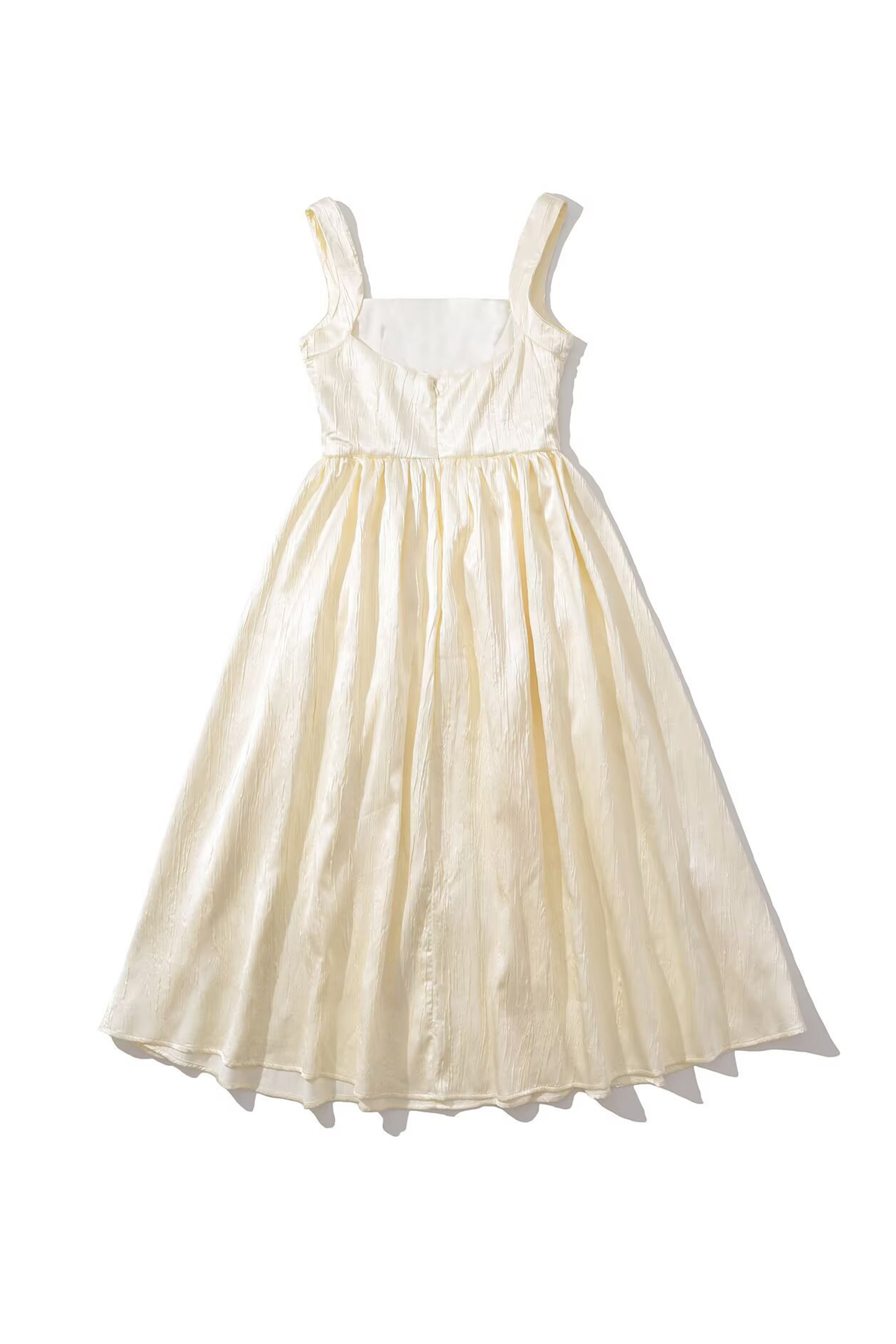 Katrina Square Neck Textured Midi Dress