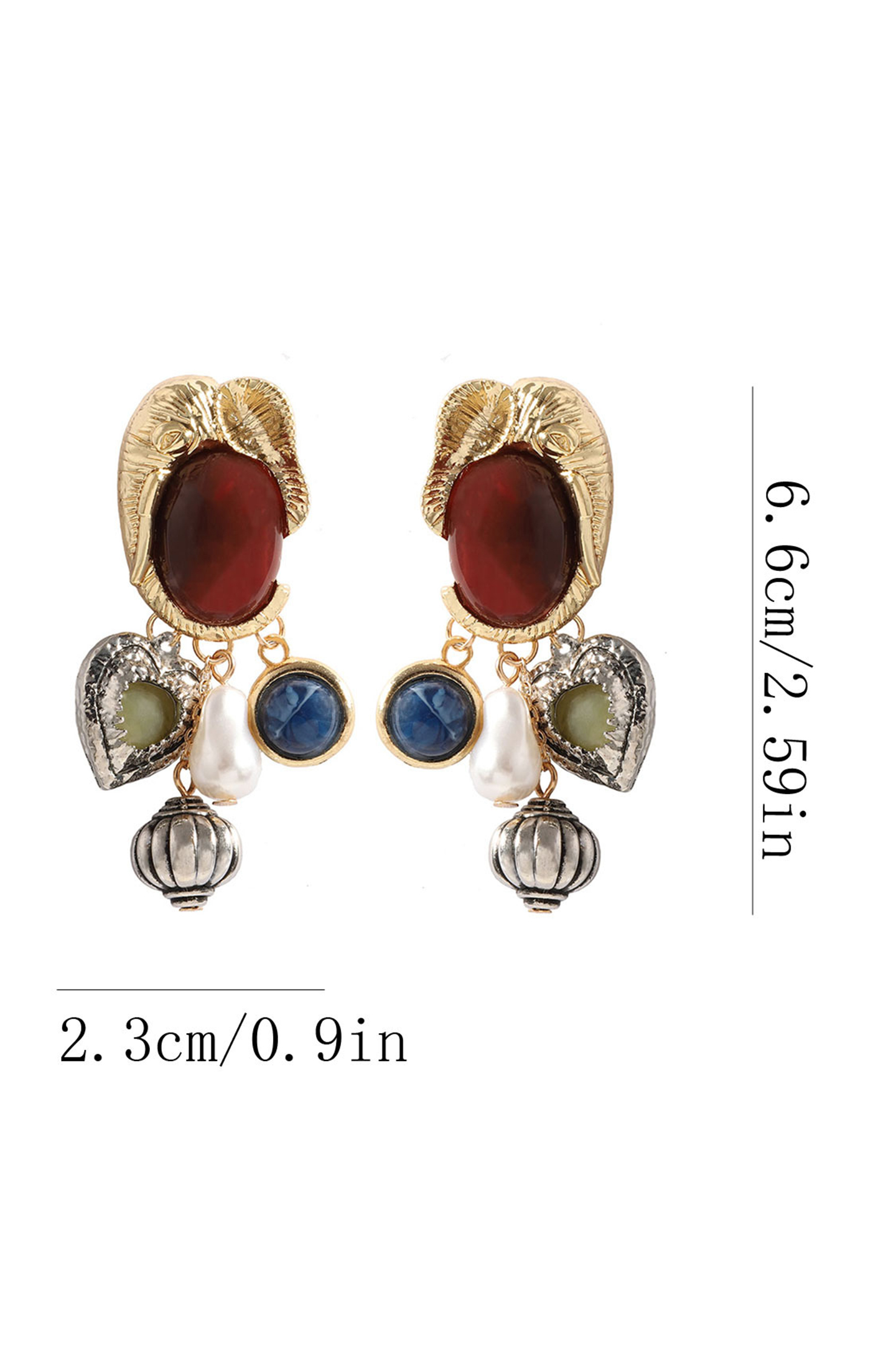 Elephant Gemstone Drop Earrings