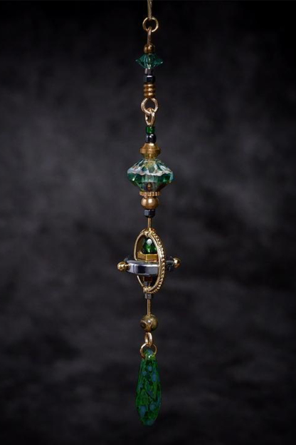 Mixed Beads Teardrop Pendant Single Earring