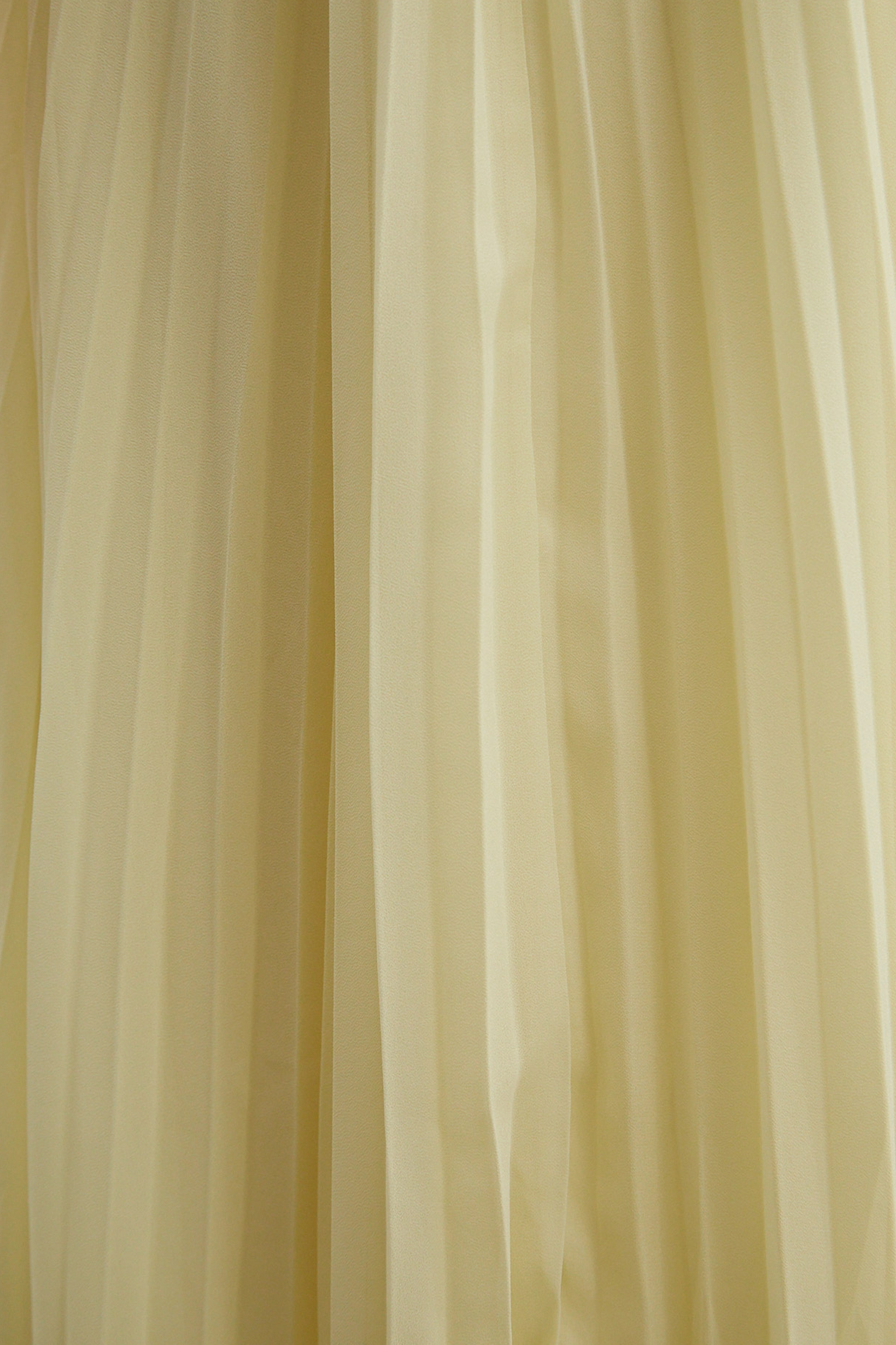 Elegance Found Butter Yellow Rhinestone Bow Pleated Maxi Dress