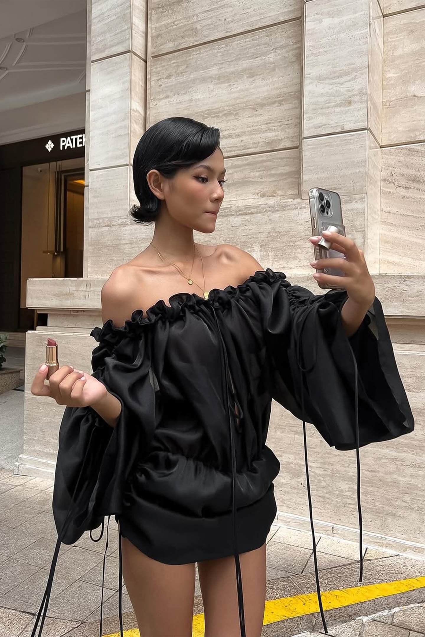 Hilda Off Shoulder Puff Sleeve Mini Dress-Sunfere