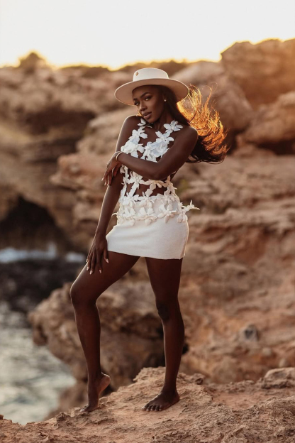 Lorraine Floral Applique V-neck Top