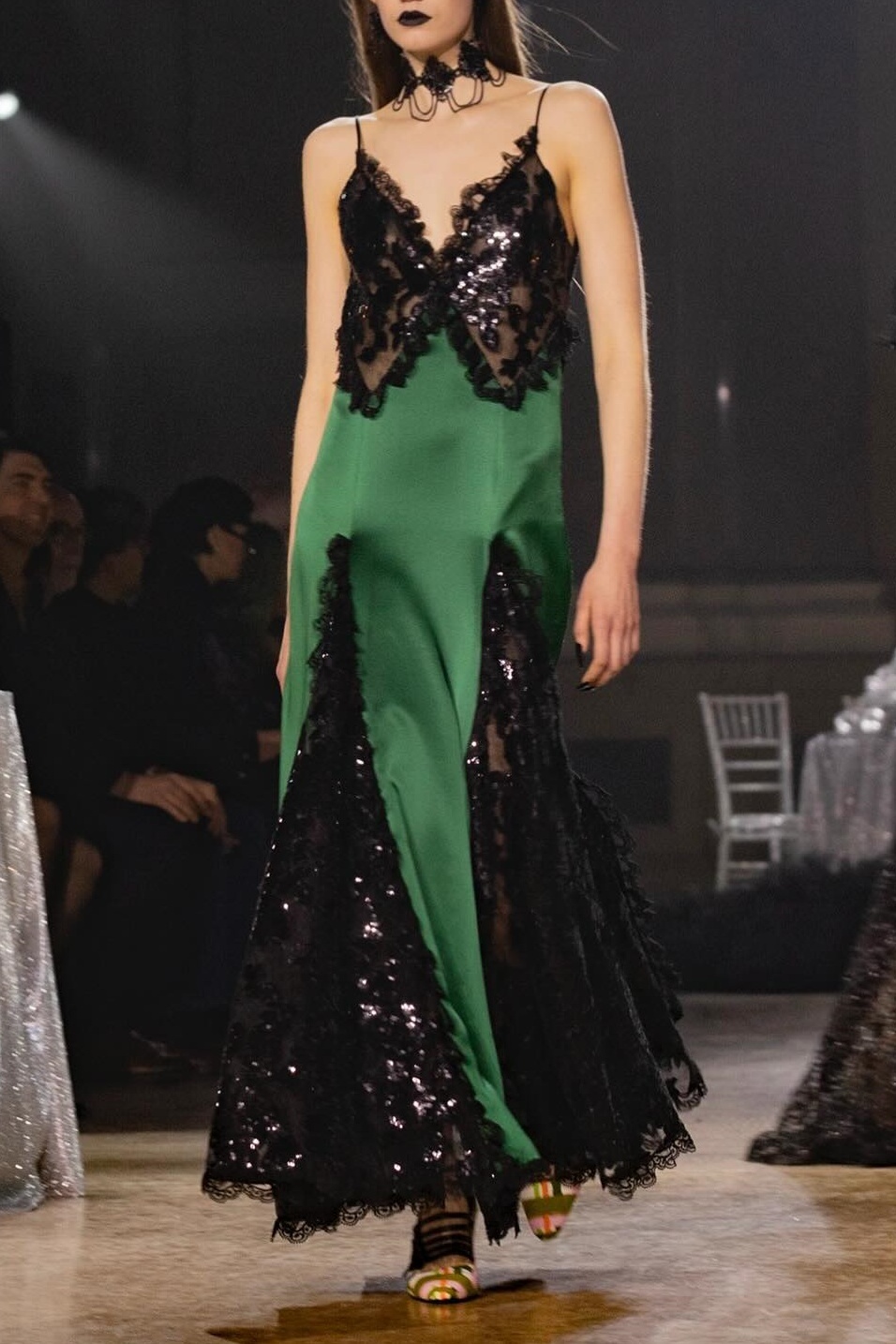 Susanna V-neck Sequin Embellished Maxi Dress