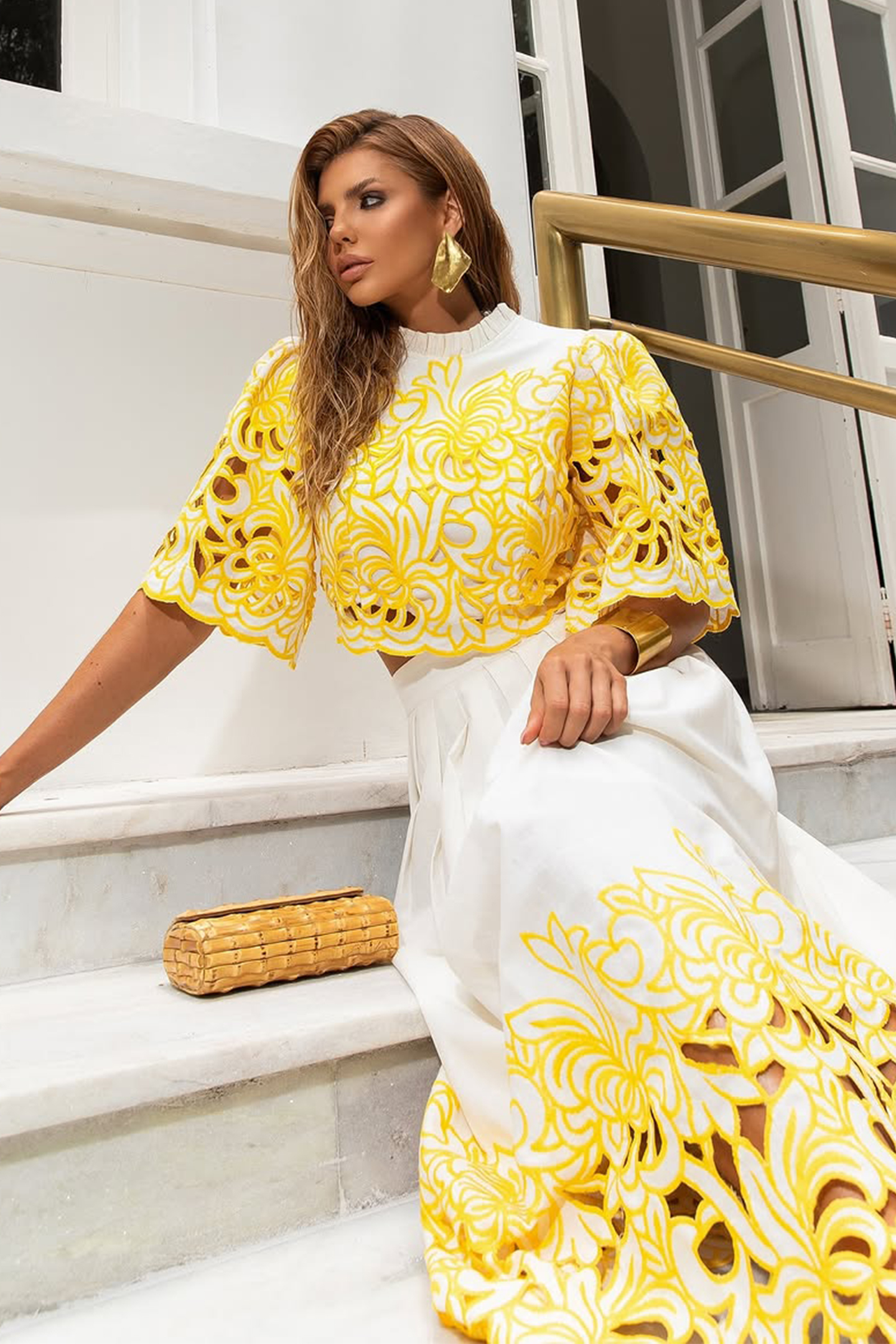 Kelly Floral Embroidered Two-Piece Set