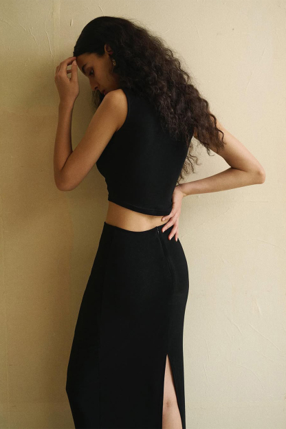 Venus Rosette Embellished Cutout Two-Piece Set