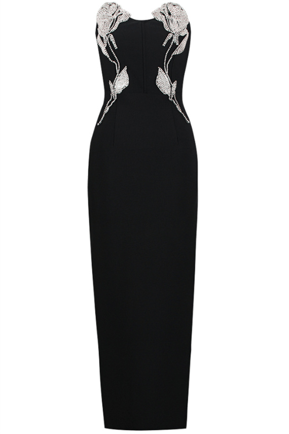 Jocelyn Diamante Embellished Strapless Maxi Dress