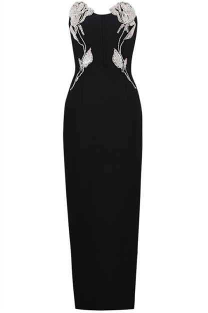 Jocelyn Diamante Embellished Strapless Maxi Dress