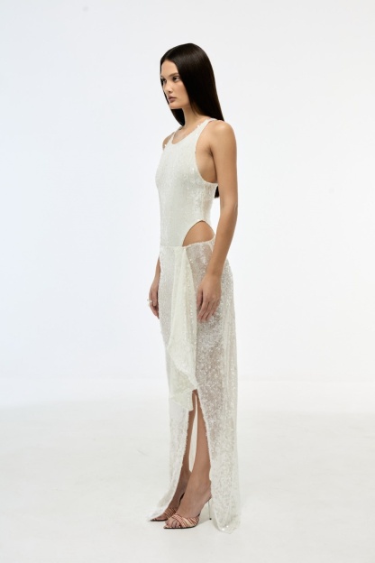 Regina Sequin Embellished Bodysuit & Asymmetric Skirt Set