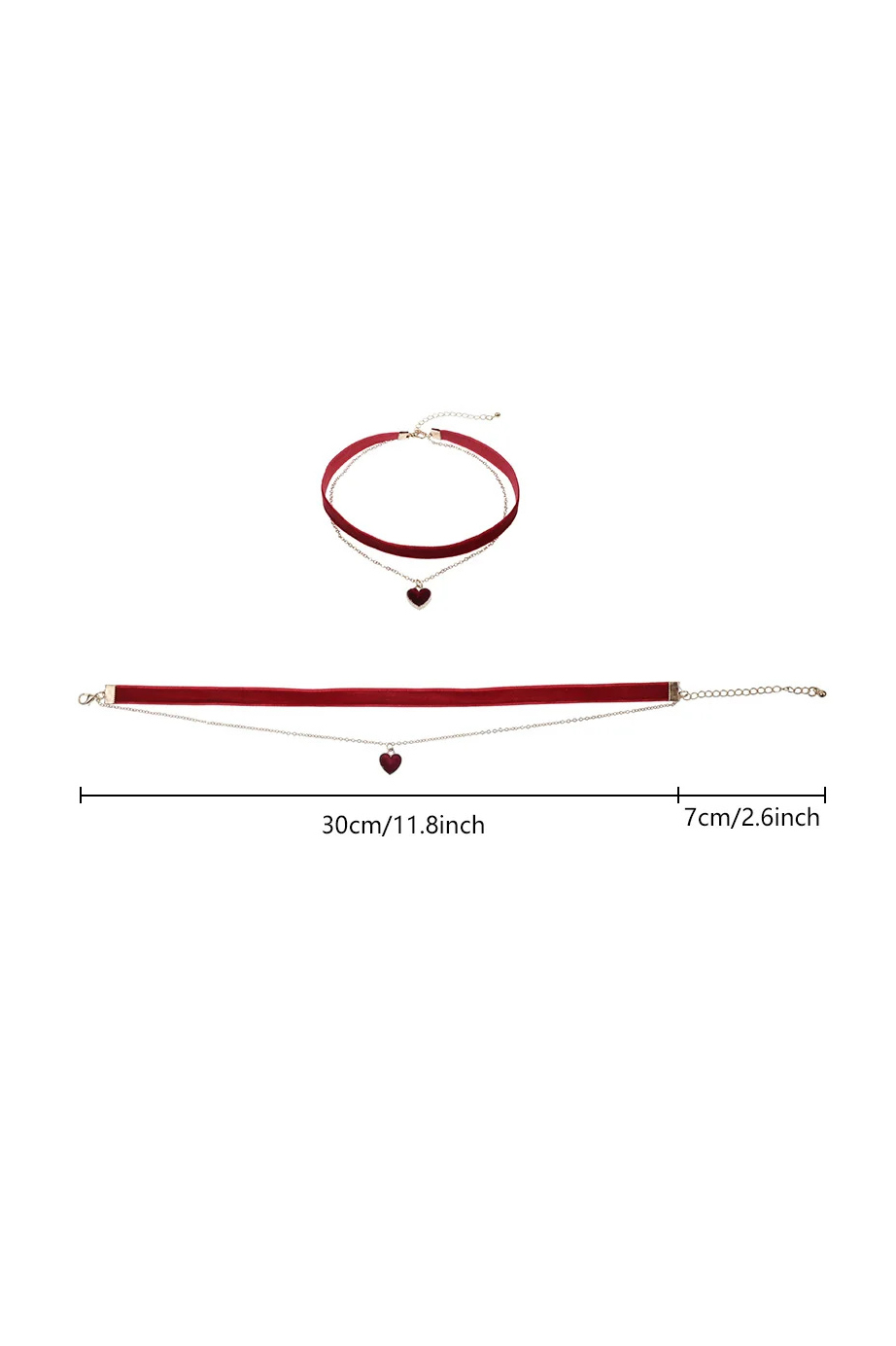 Double Layer Heart Velvet Choker