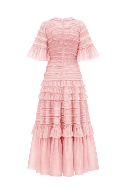 Always For You Pink Layered Ruffle Maxi Dress