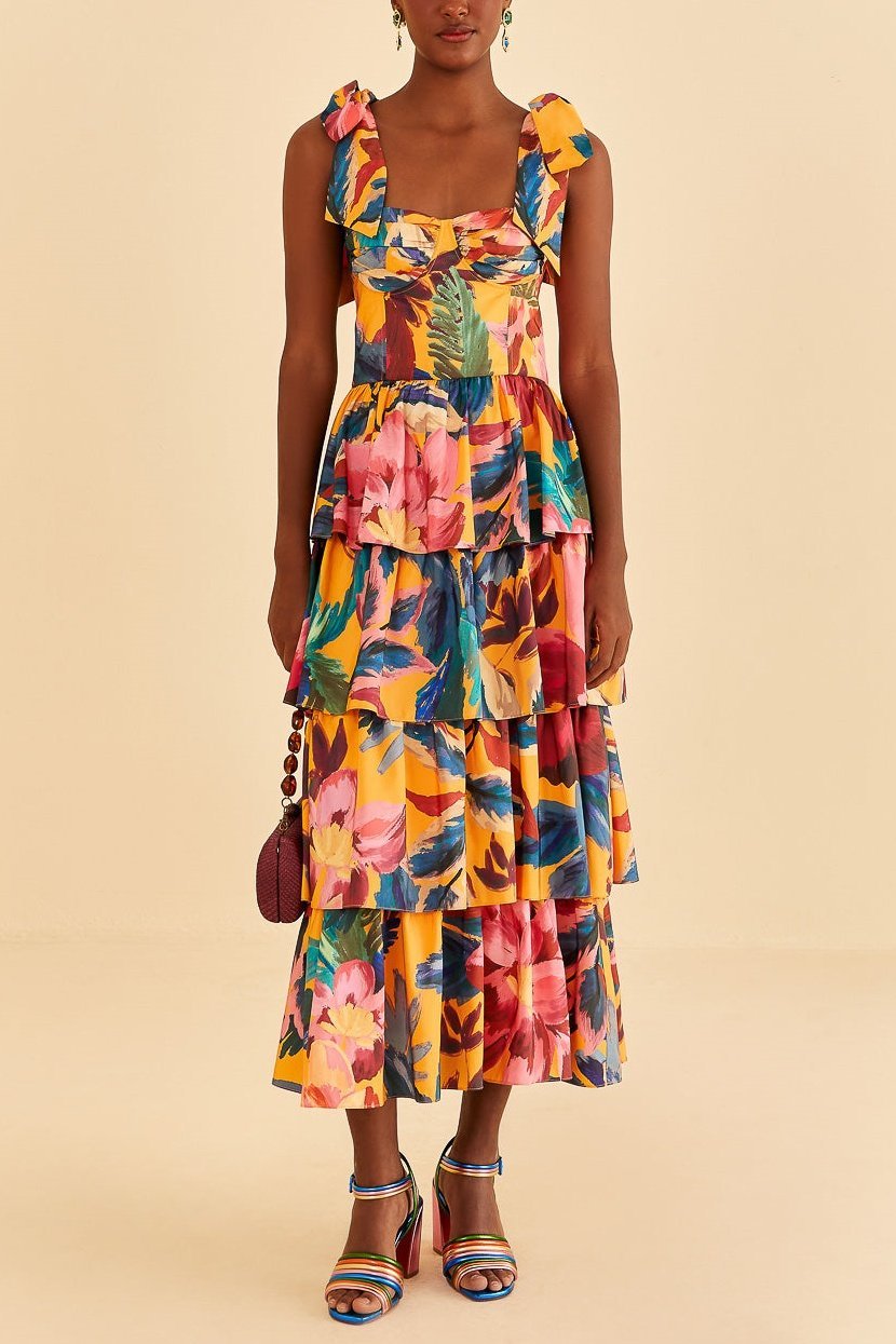 Aaliyah Floral Printed Maxi Strap Dress-Sunfere