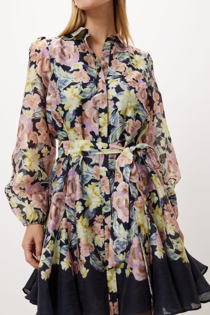 dresses-Ada Printed Belted Flare Mini Dress-SD00205092774-Multi-S - Sunfere
