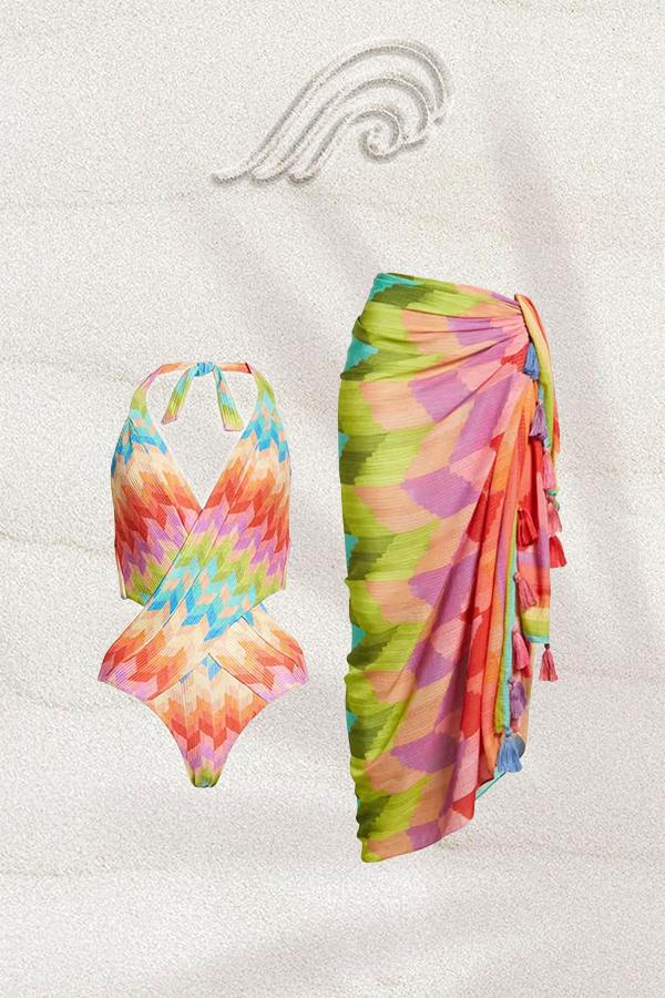 swimwear-Afra Printed Tassel Two-pieces Swim Set-SW00201152121-Multi-S - Sunfere