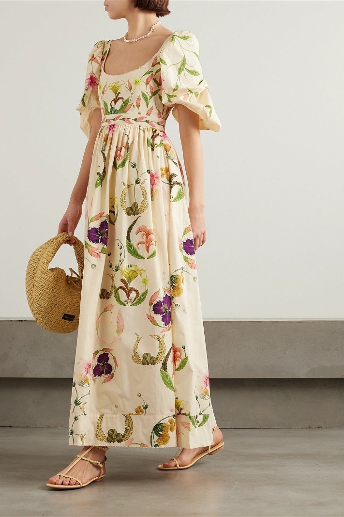 Astrid Printed Round Collared Maxi Dress