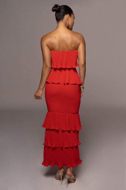 dresses-Alexia Ruffle Tiered Maxi Dress-SD00603202488-Red-S - Sunfere
