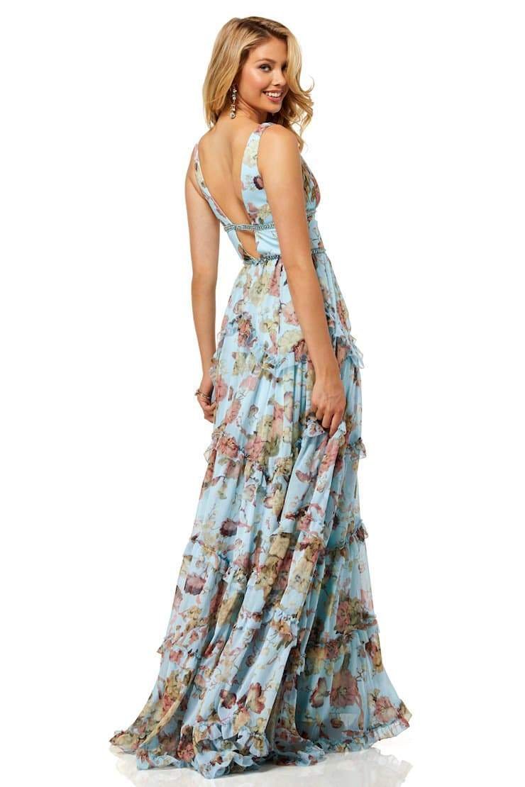 dresses-Alice Floral Print Ruffle Maxi Dress-SD00605082768-Blue-S - Sunfere