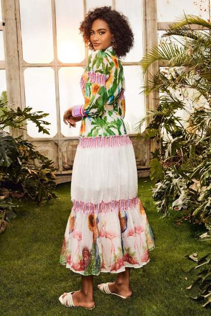 dresses-Alina Floral Lantern Sleeve Maxi Dress-SD00602272338-Multi-M - Sunfere