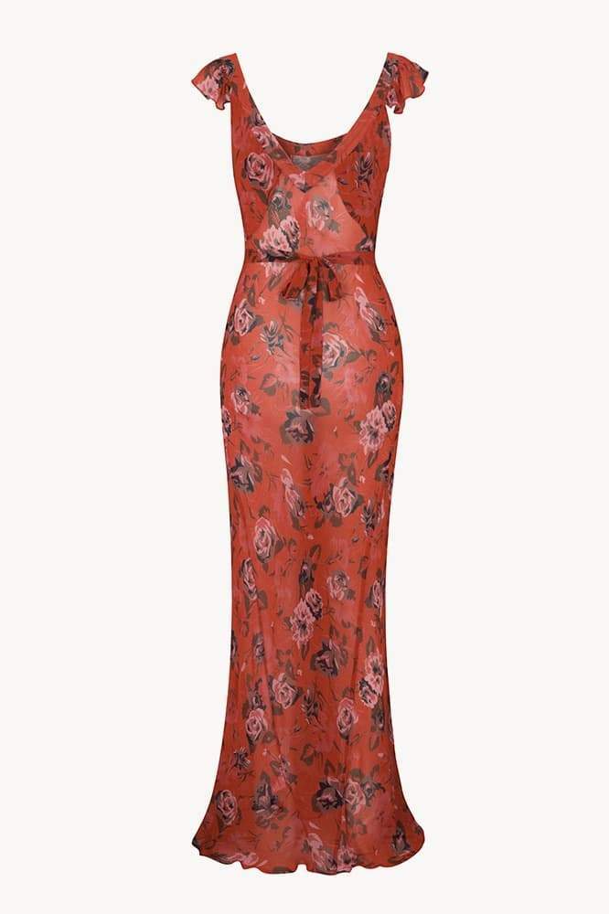 Alison Floral Printed U-Neck Maxi Dress-Sunfere