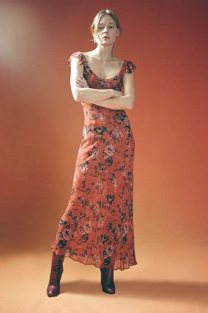 Alison Floral Printed U-Neck Maxi Dress-Sunfere