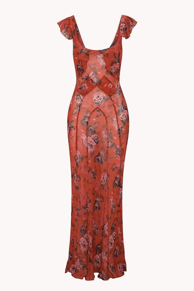 Alison Floral Printed U-Neck Maxi Dress-Sunfere