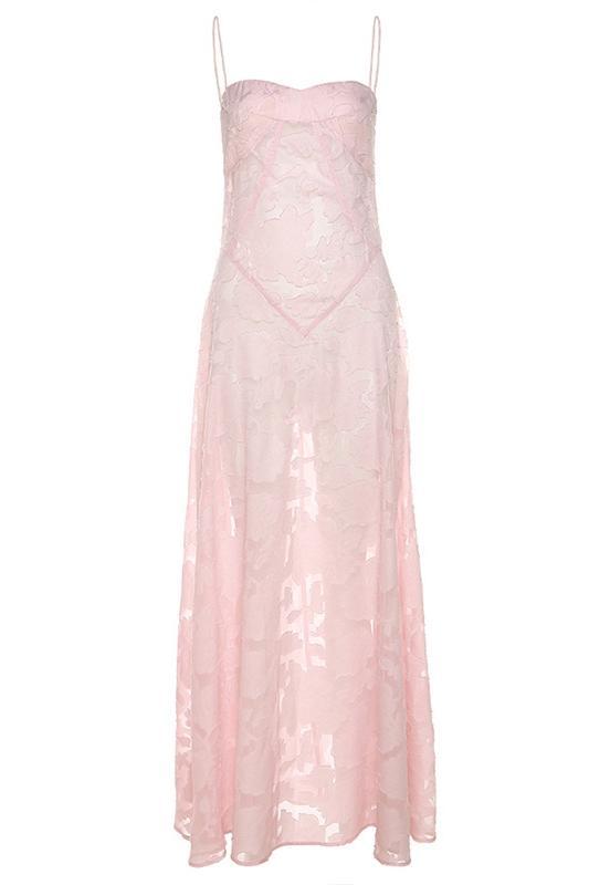 Alison Jacquard A-line Maxi Slip Dress-Sunfere