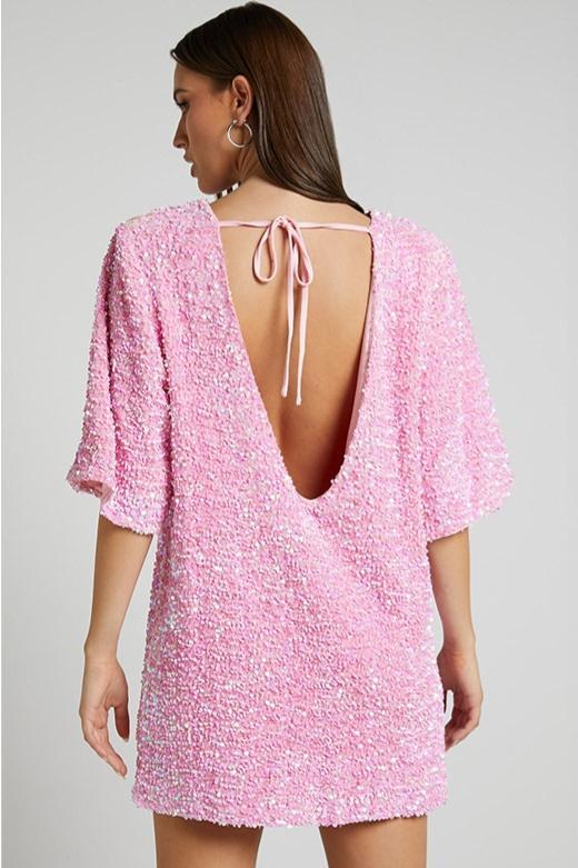 Alma Sequins Backless Mini Dress-Sunfere