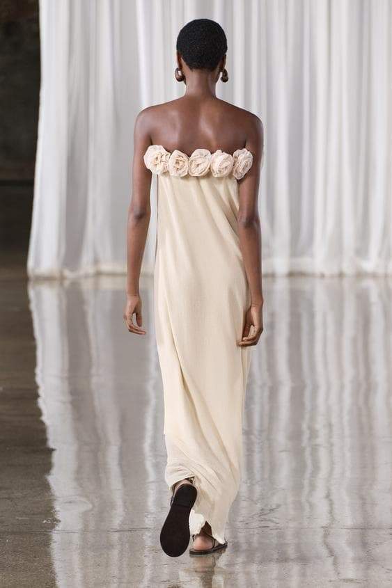 Alva Floral Knit Strapless Maxi Dress-Sunfere