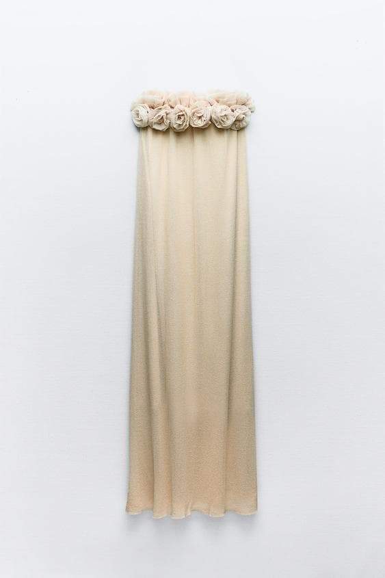 Alva Floral Knit Strapless Maxi Dress-Sunfere