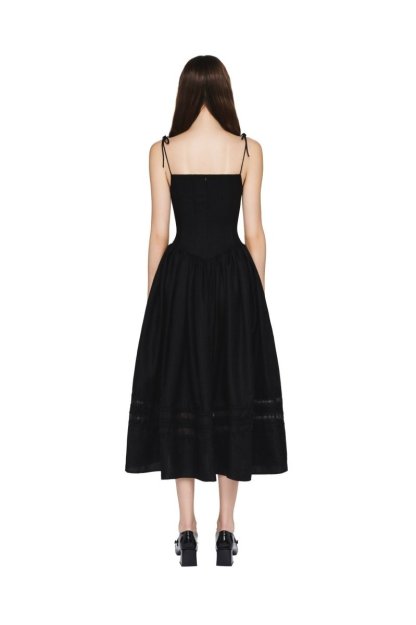 Alva Lace Trimmed A-line Midi Slip Dress-Sunfere