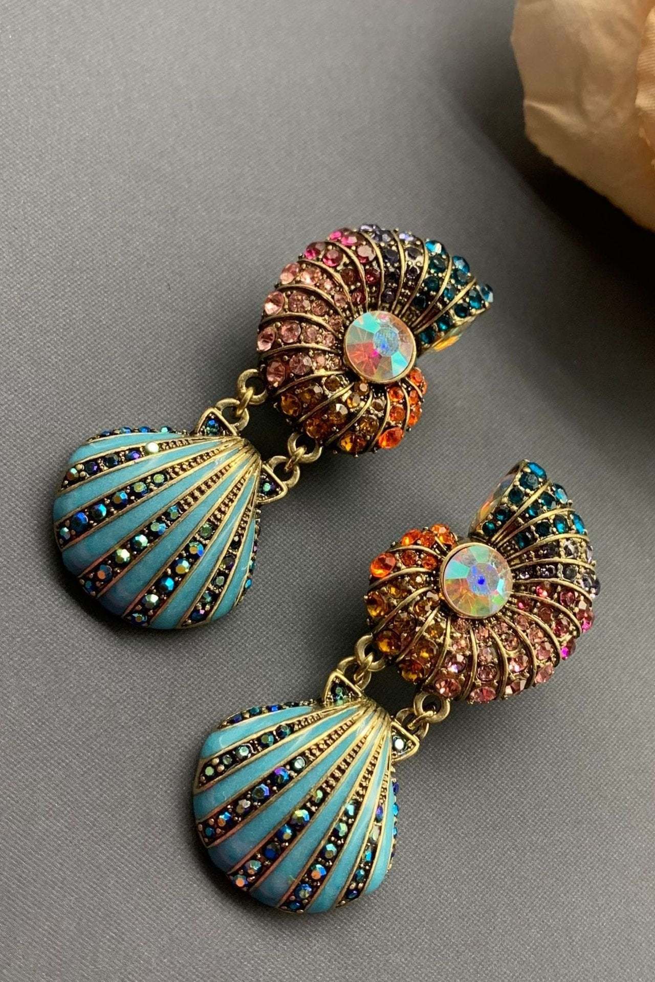 Amalia Flicker Shell Earrings-Sunfere