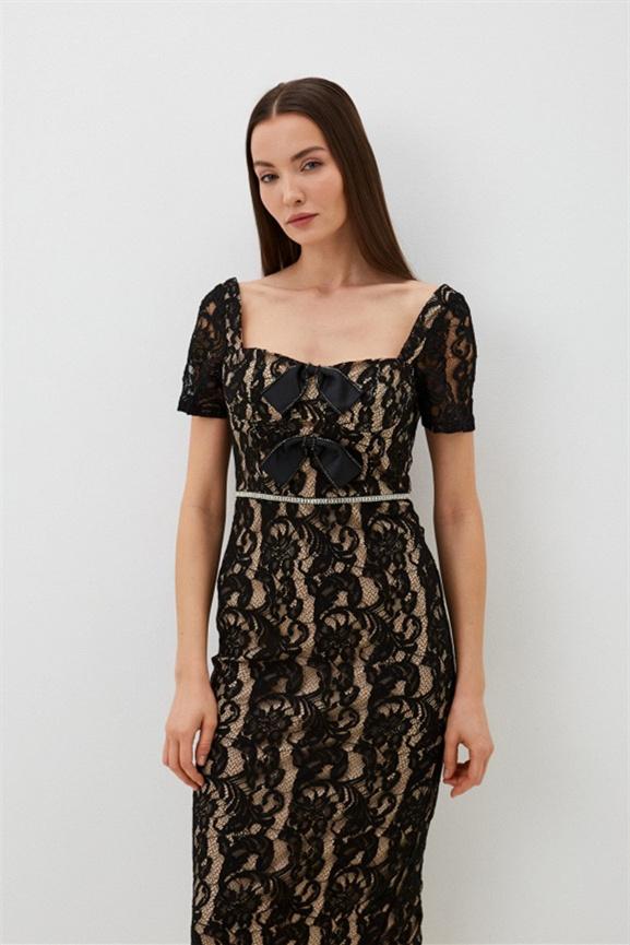 Amanda Embroidered Lace Bowkont Maxi Dress-Sunfere