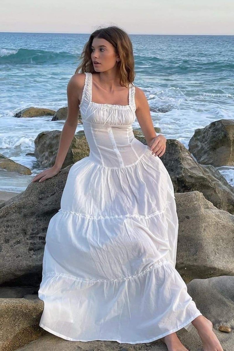 dresses-Anastasia Ruffle Semi-sheer Maxi Dress-SD00605072759-White-S - Sunfere
