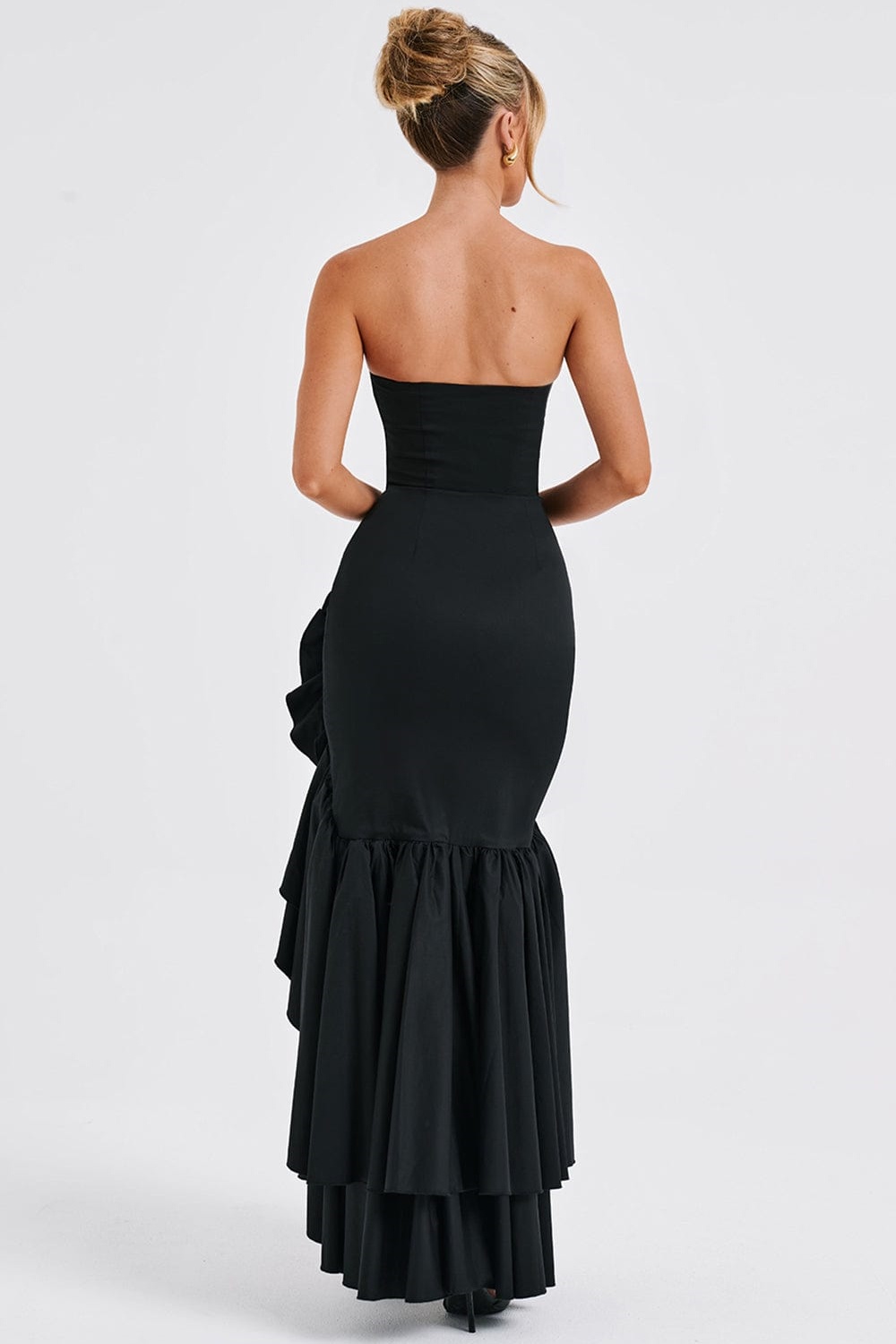 Daphne Asymmetrical Ruffle Maxi Dress-Sunfere – sunfere