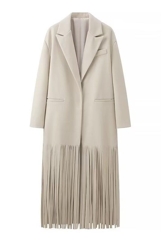 Anne Tassel Lapel Fleece Overcoat-Sunfere