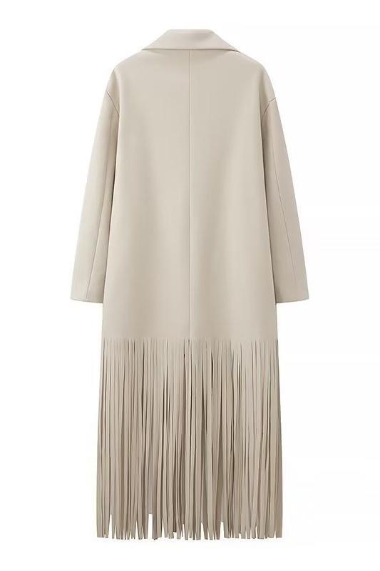Anne Tassel Lapel Fleece Overcoat-Sunfere