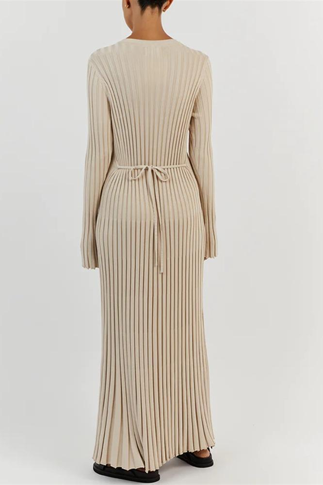 Antonia Rib Flare Maxi Knit Dress-Sunfere