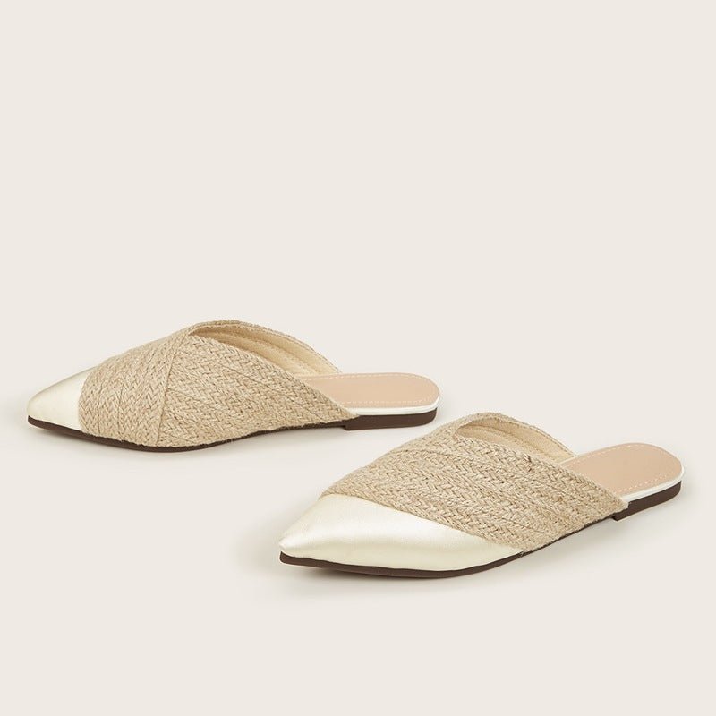 Apphia Woven Satin Slippers-Sunfere