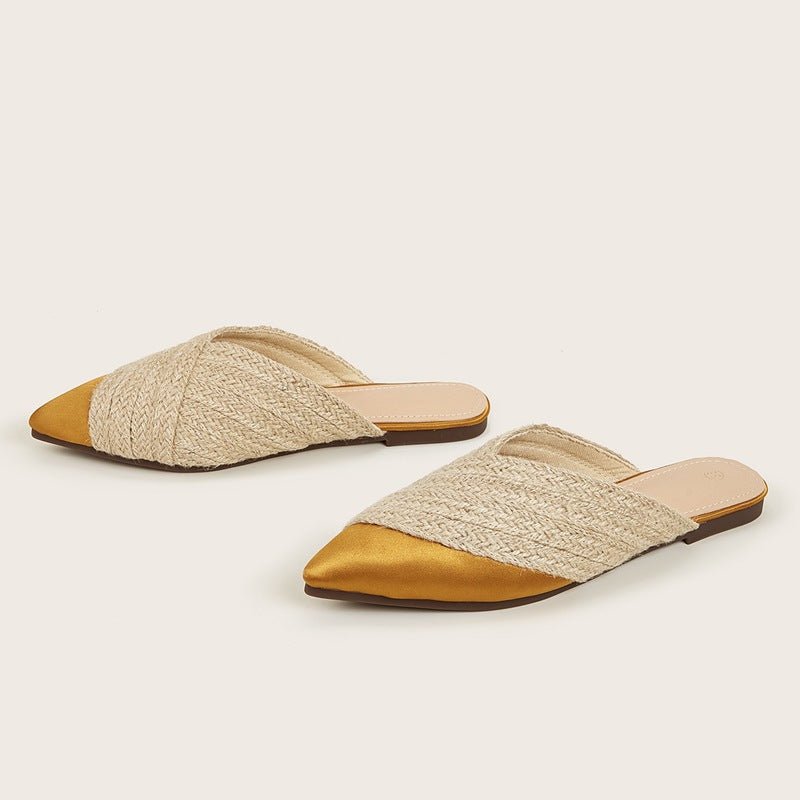 Apphia Woven Satin Slippers-Sunfere