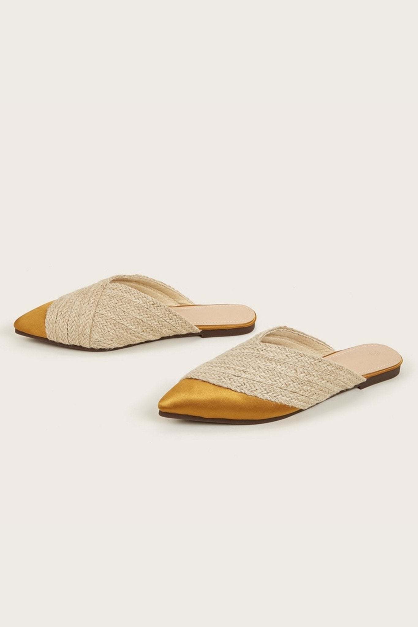 Apphia Woven Satin Slippers-Sunfere