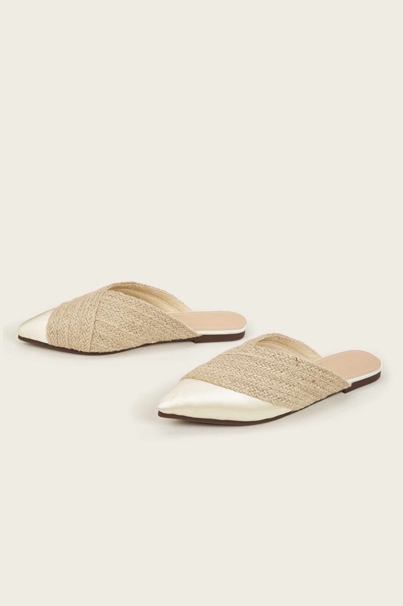 Apphia Woven Satin Slippers-Sunfere