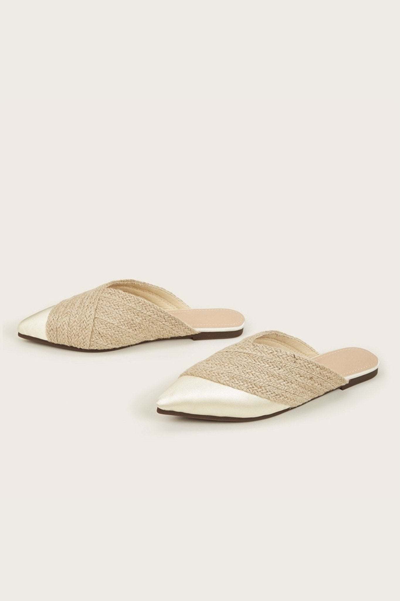 Apphia Woven Satin Slippers-Sunfere