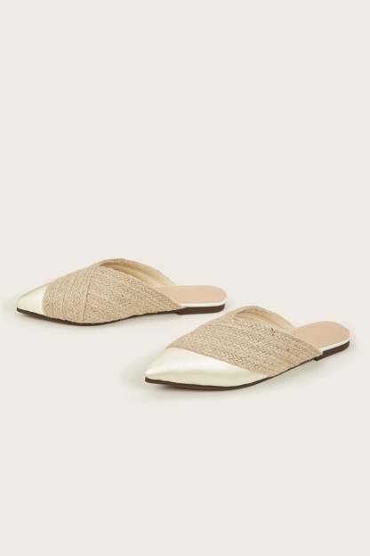 Apphia Woven Satin Slippers-Sunfere